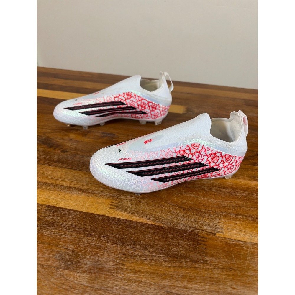 Adidas F50 Elite Laceless FG Heartbreaker Soccer Cleats White Red Kids 13.5K